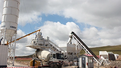 YHZS60 mobile concrete batching plant installed in Mongolia