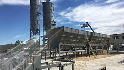 HZS180 stationary concrete batching plant installed in Singleton, Australia